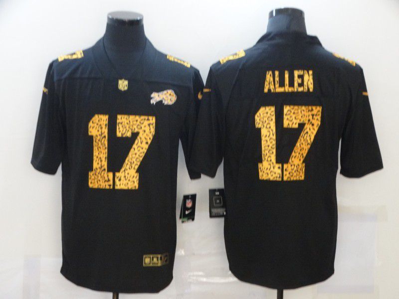 Men Buffalo Bills #17 Allen Black leopard print 2021 Nike NFL Jersey